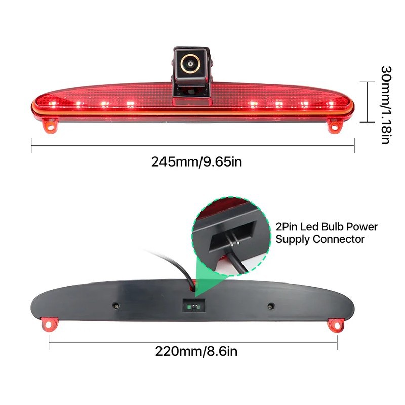 Iveco Daily 2015-2017 High-Mount Stop Lamp Integrated Backup parking Camera